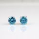 Blue Cz stone stud earring, Brass silver plated earring for women, Gifts Jewelry